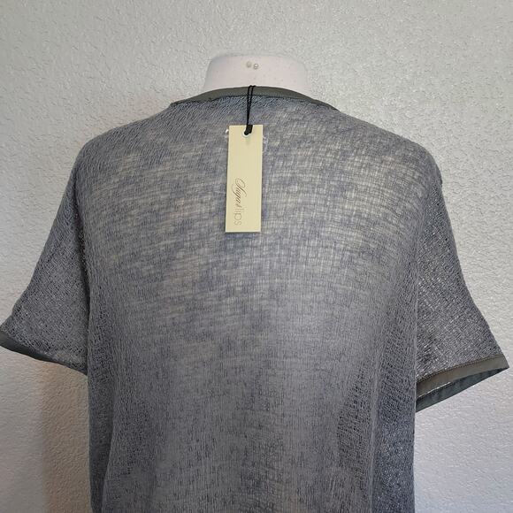 NEW Sugar Lips Grey Mesh Button Blouse Size M - Picture 9 of 12